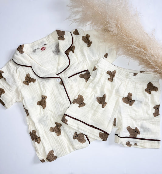 Muslin Teddy Bear Short Pj's image 1