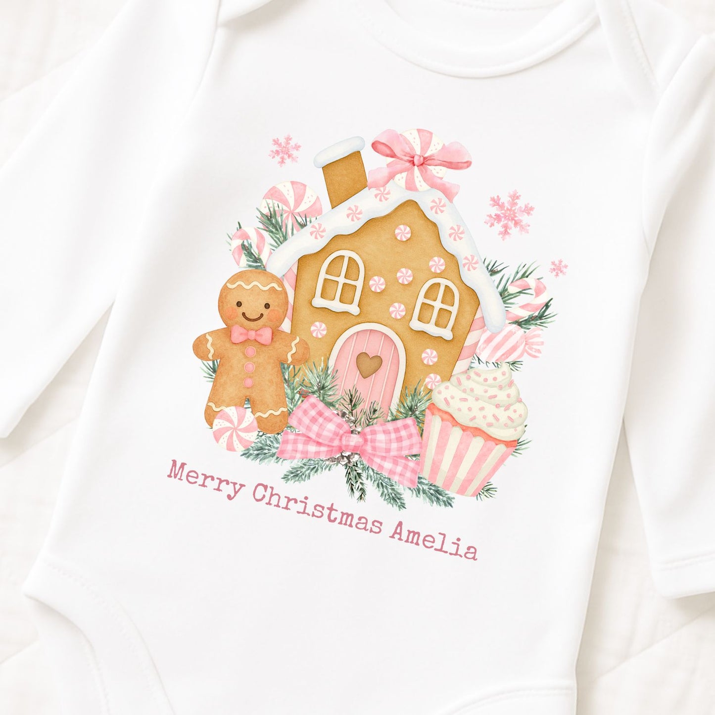Personalised Gingerbread House Pink
