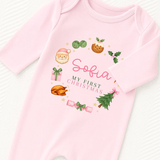 Personalised First Christmas Romper