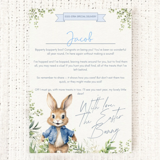 Personalised Bunny Certificate - Blue image 0