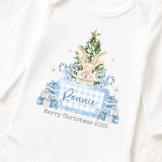 Personalised Christmas Bunny Blue