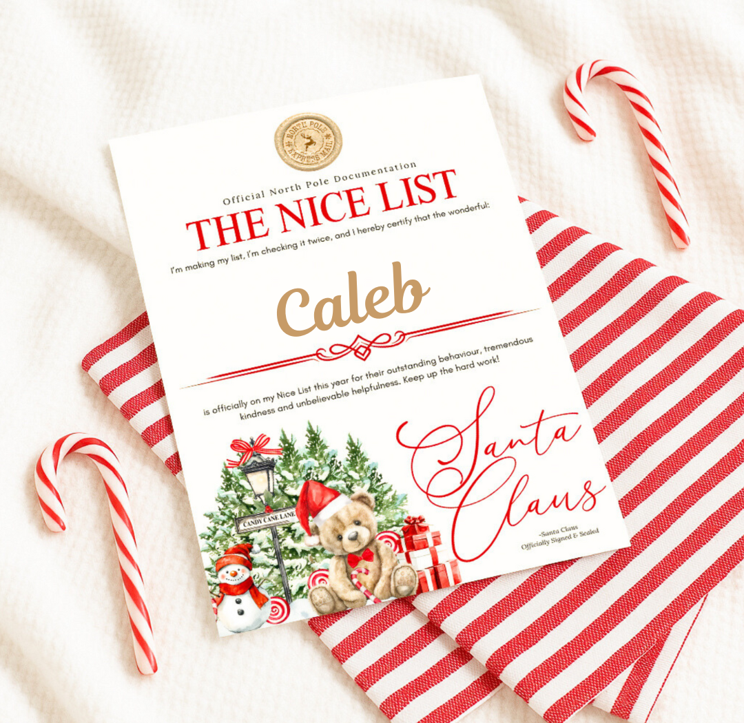 North Pole Bear Letter - Nice List