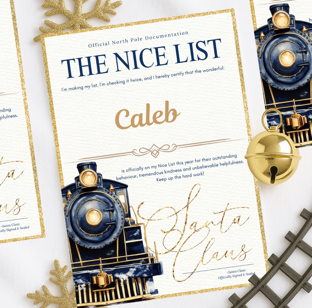 Navy Train Letter - Nice List