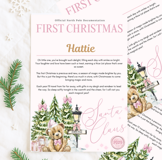 North Pole Bear Letter - First Christmas
