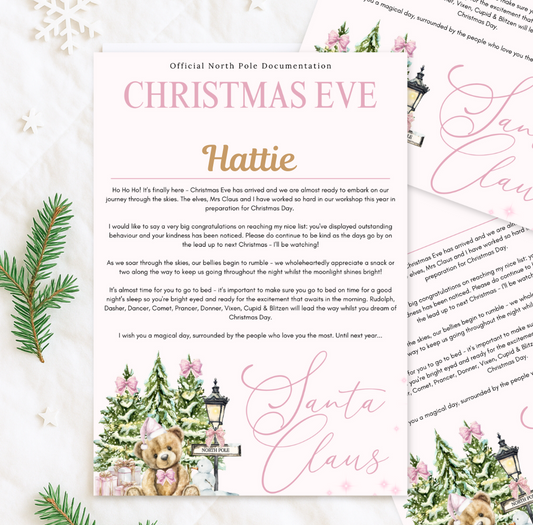 North Pole Bear Letter - Christmas Eve