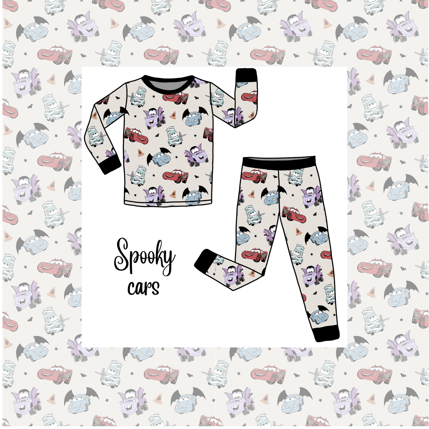 Spooky Cars Bamboo Pjs
