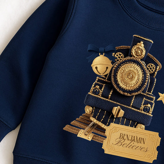 Personalised Believe Navy Sweatshirt