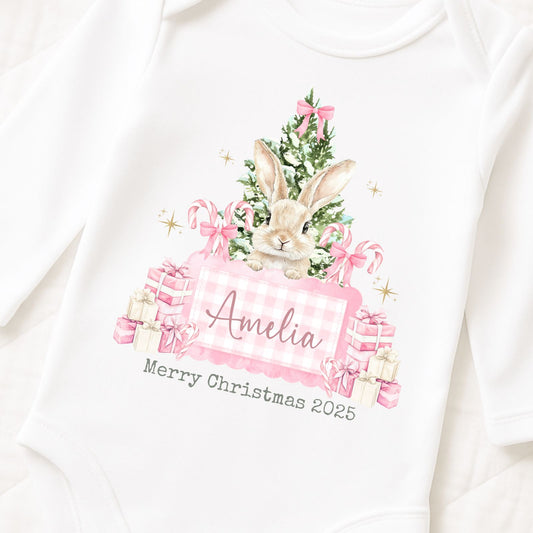 Personalised Christmas Bunny Pink