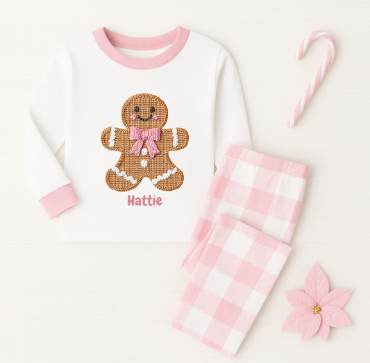 Gingerbread Man Pink Pyjamas