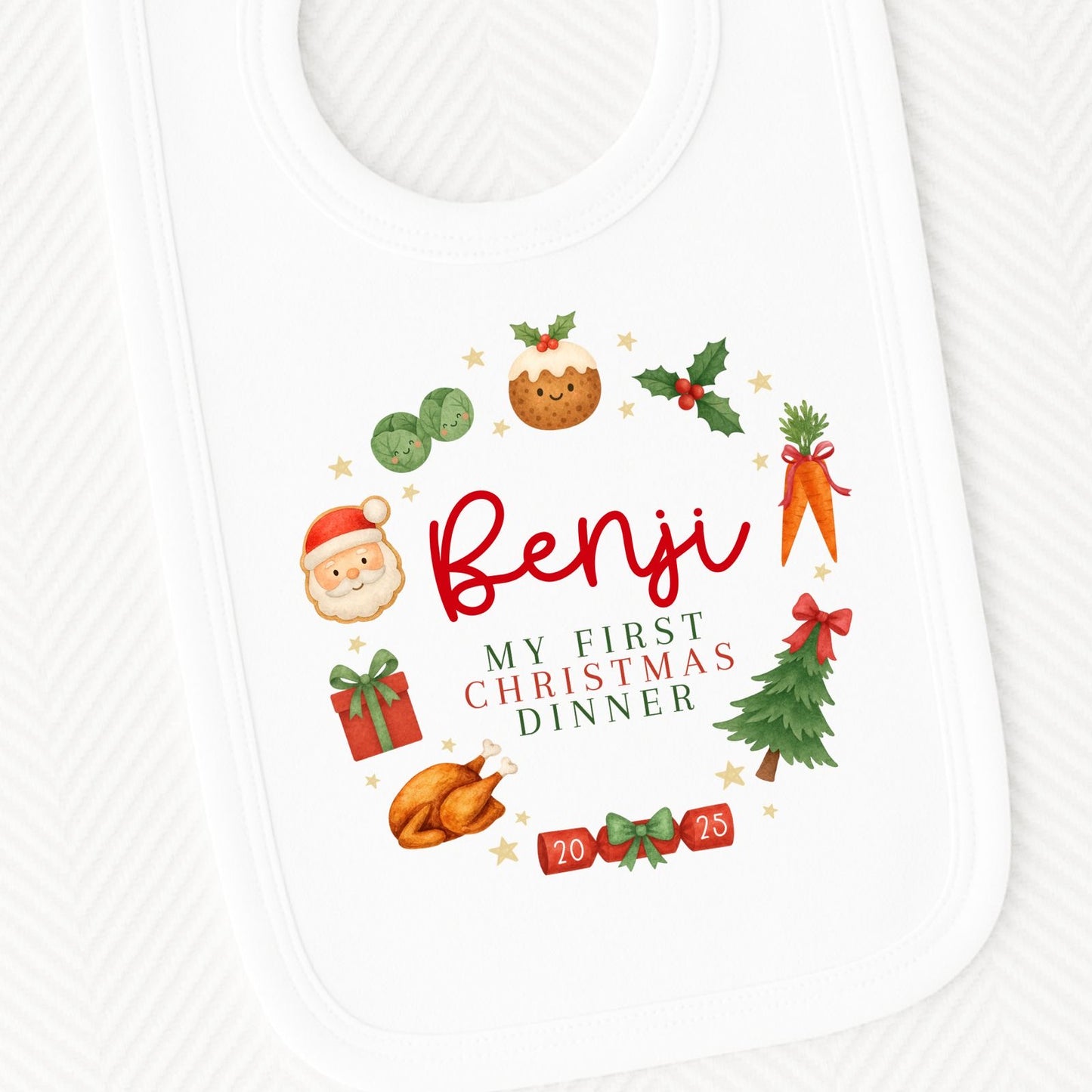 Personalised First Christmas Bib