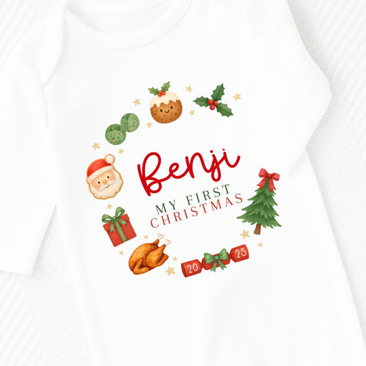 Personalised First Christmas Romper