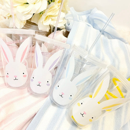 Bunny Swirly Cup & Straw image 0